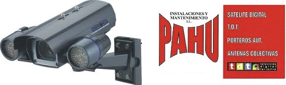 Camara instaladas en edificios. Videovigilancia, seguridad.